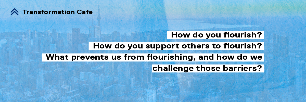 Webpage banner for Insurgent Flourishing: Centring Indigenous and Black Approaches Questions - How do you flourish? How do you support others to flourish? What prevents us from flourishing, and how do we challenge those barriers?